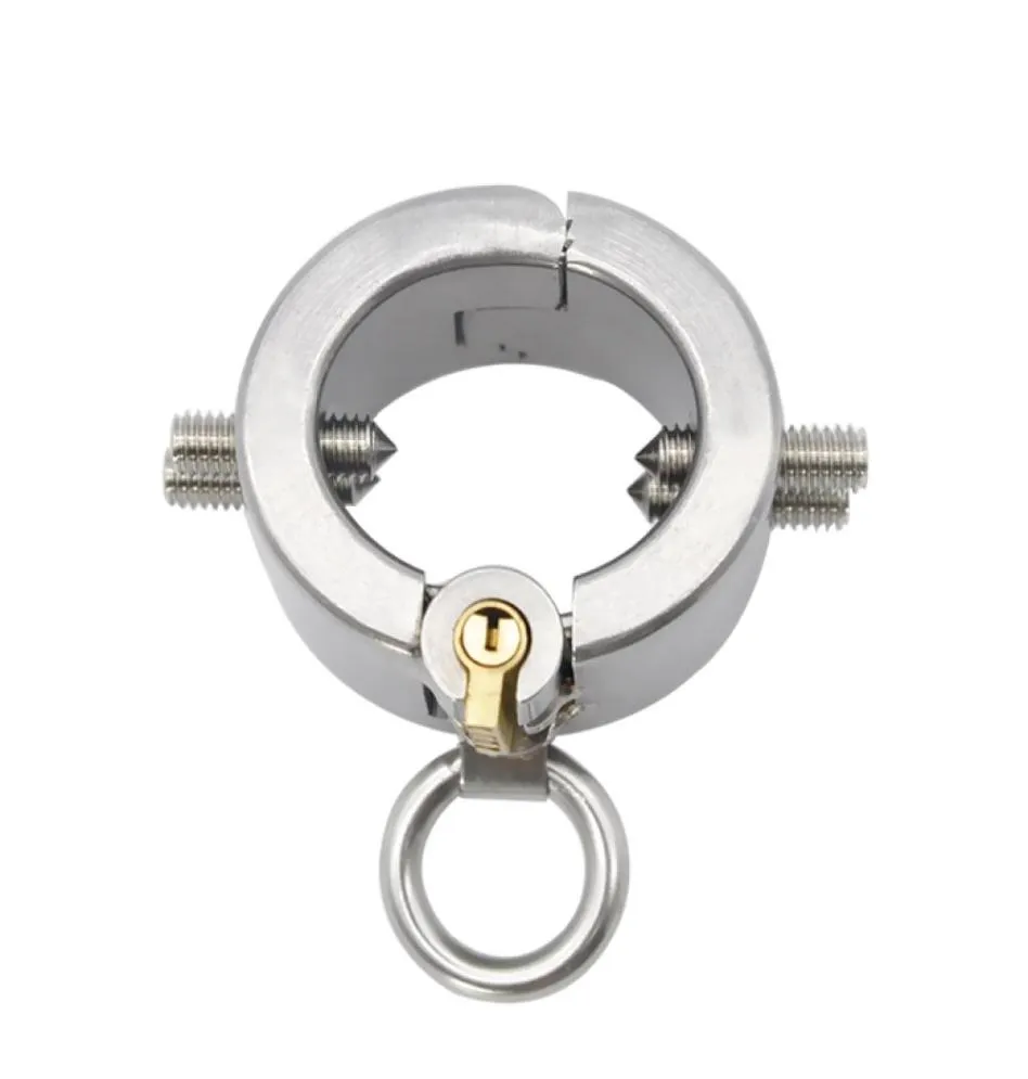 Stainless Steel Spike Teeth Cock Ring Scrotum Testicle Ball Pendant for Bondage Torture Pleasure CBT Sex Toys XCXA1497933916