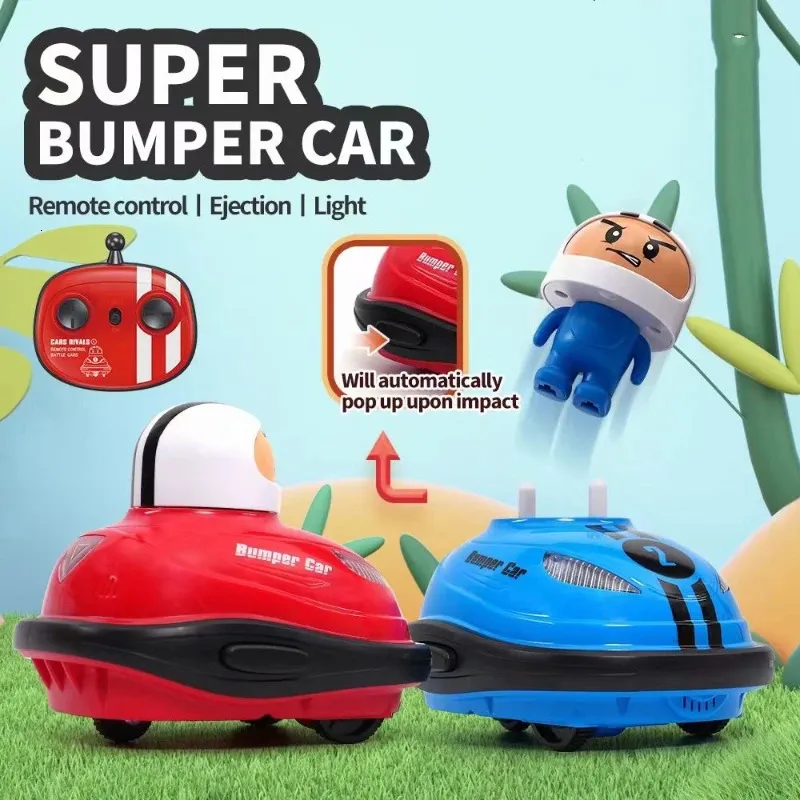 Super Battle Bumper Car 2.4G RC Toy Pop-up Doll Crash Bounce Ejection Light Parent-child Interaction Toy 240418