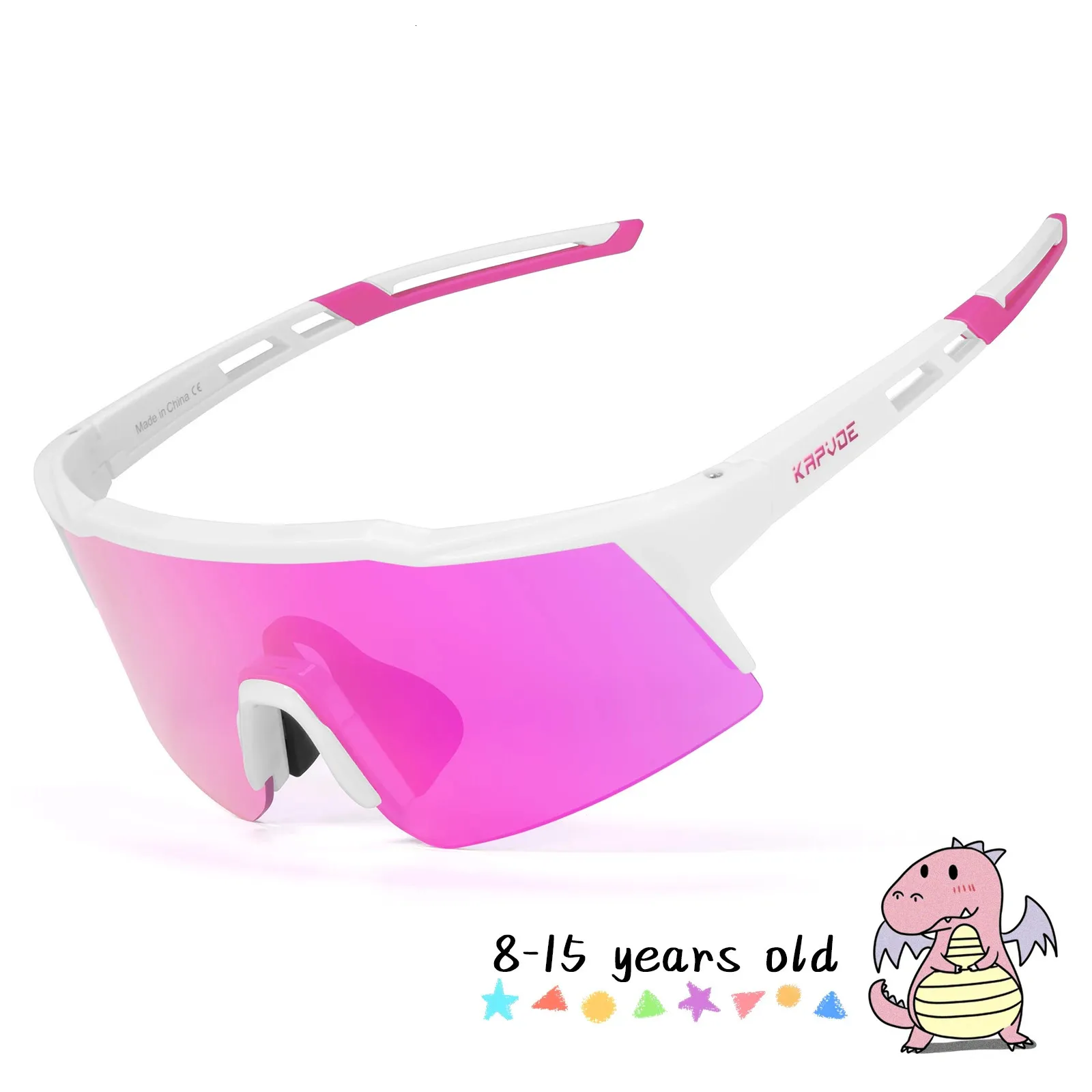 Kapvoe Child Sunglasses Pochromic Sports Glasses for Skating Cycling Kids UV400 Boys Girls Fashion Bike Goggles Cool 240419