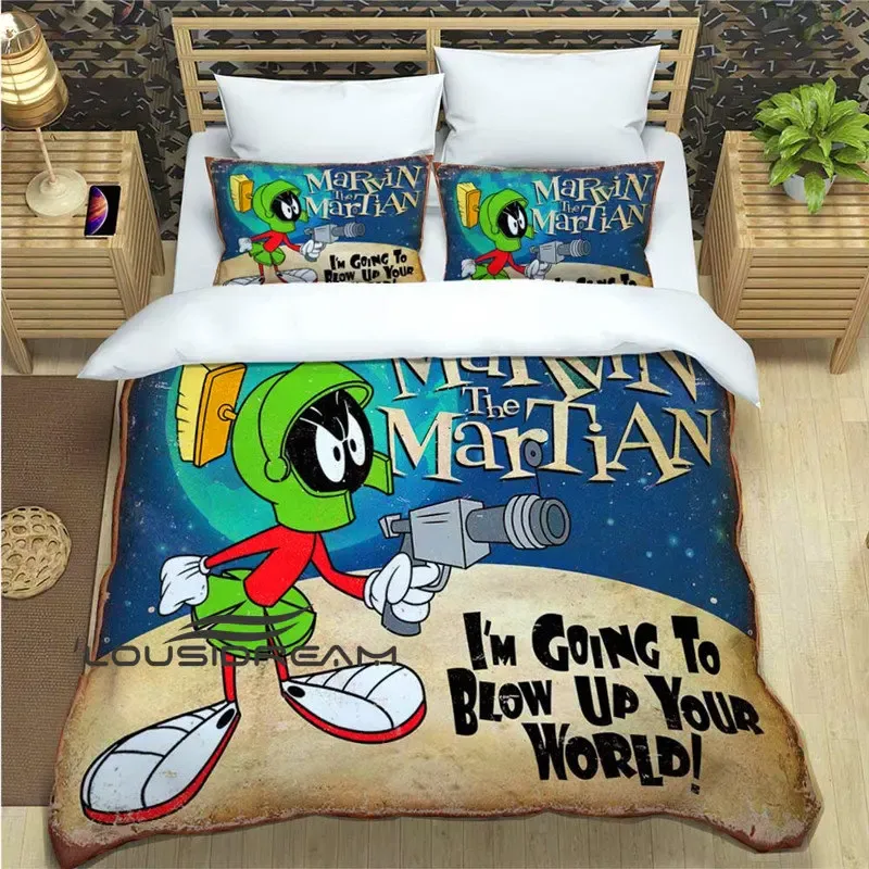 Kussen Marvin The Martian Large Bedding Set Cartoon Gedrukte home Textiel Kinderen en volwassenen Dekbedoverkapkussenkussens Slaapkamer Decoratie