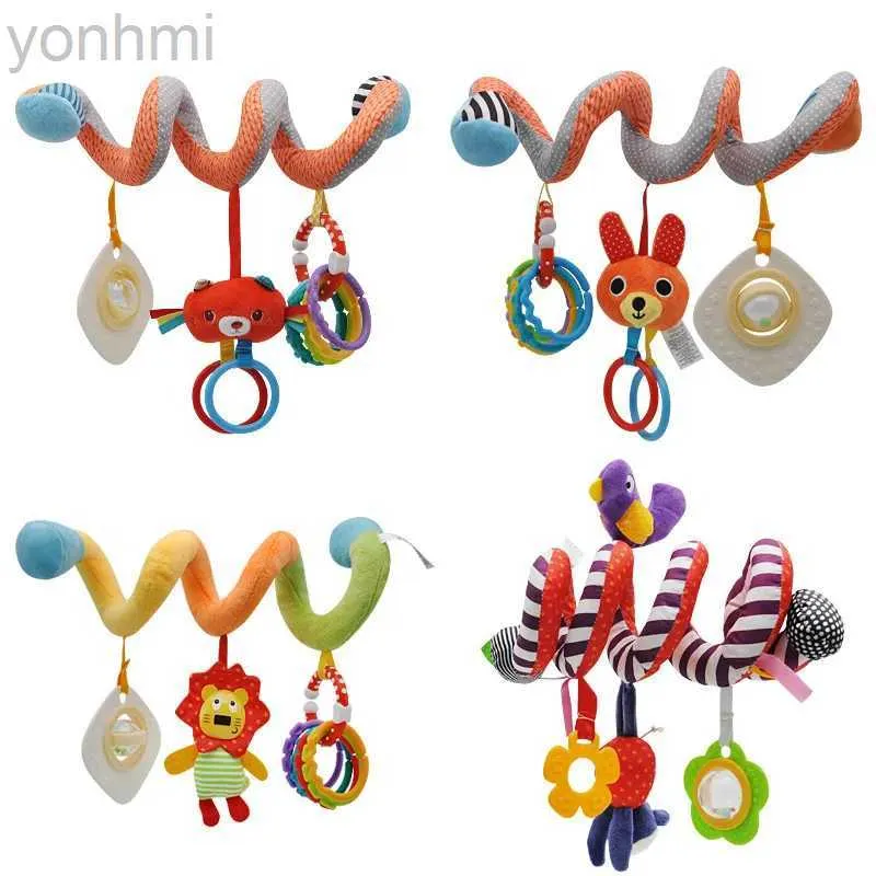 Móviles# QWZ Nuevo chocolillo de trajes espiral colgantes Cuna de animales lindos Cuna móvil Juguetes 0-12 meses Toy educativo recién nacido para niños D240426