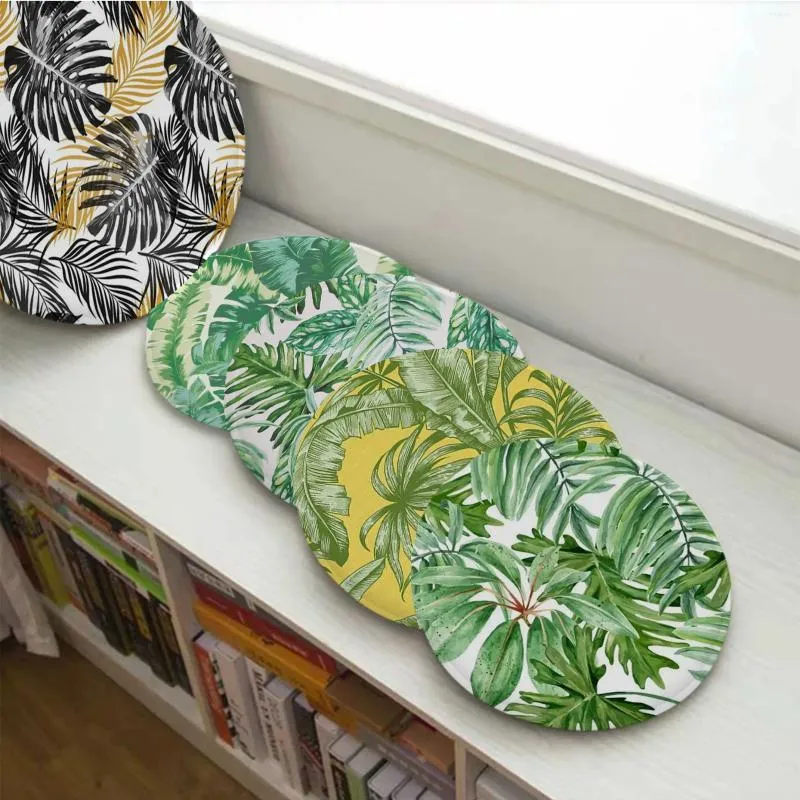 Pillow Palm Leaves European Seat Office Dining Stool Pad Sponge Sofa Mat Non-Slip Chair S