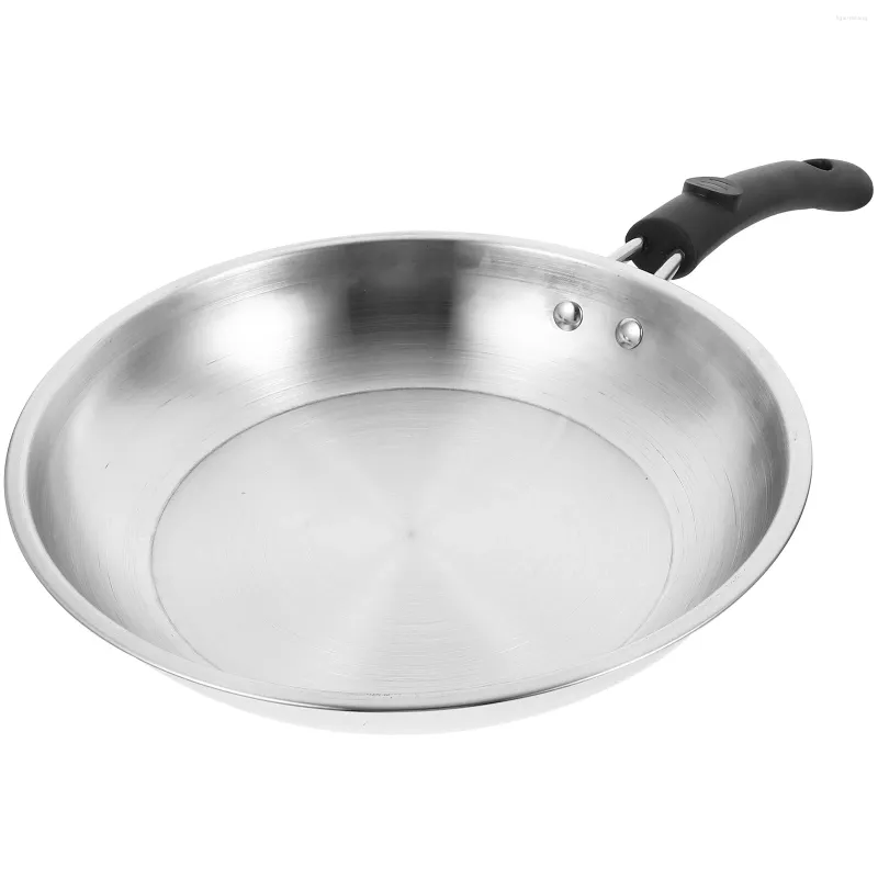 Pfannen Non-Stick Fry Pan Nicht-Stick-Frühstück Flach Kochen Edelstahl Camping Home Wok abgerundetes Braten