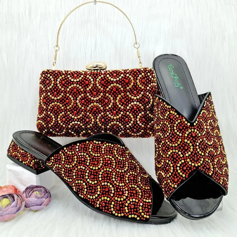 Dress Shoes Doershow Nice African And Bag Matching Set With Pink Selling Women Italian For Party SOG1-30