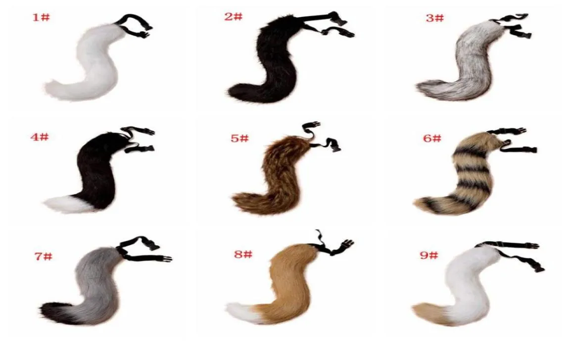 Faux Fur Tail dla dorosłych Cosplay Fox Tail Halloween Cosplay Cosplay Bend Regulowany cosplay ogon maskarady dekoracja DBC VT3745745