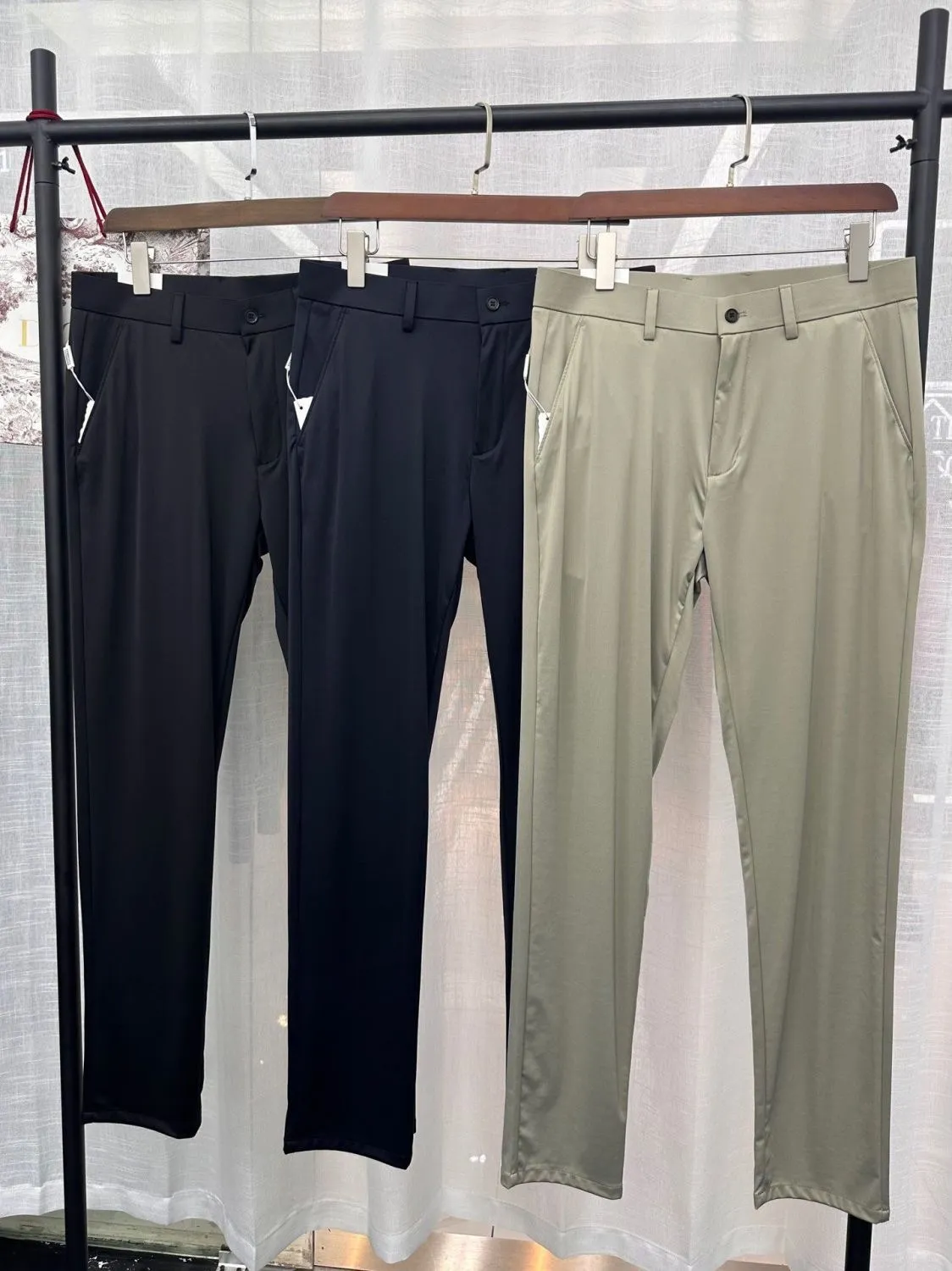 Pants de calças longas de Brunello Longo da primavera do verão da cintura elástica de calça de perna longa larga larga pernas largas