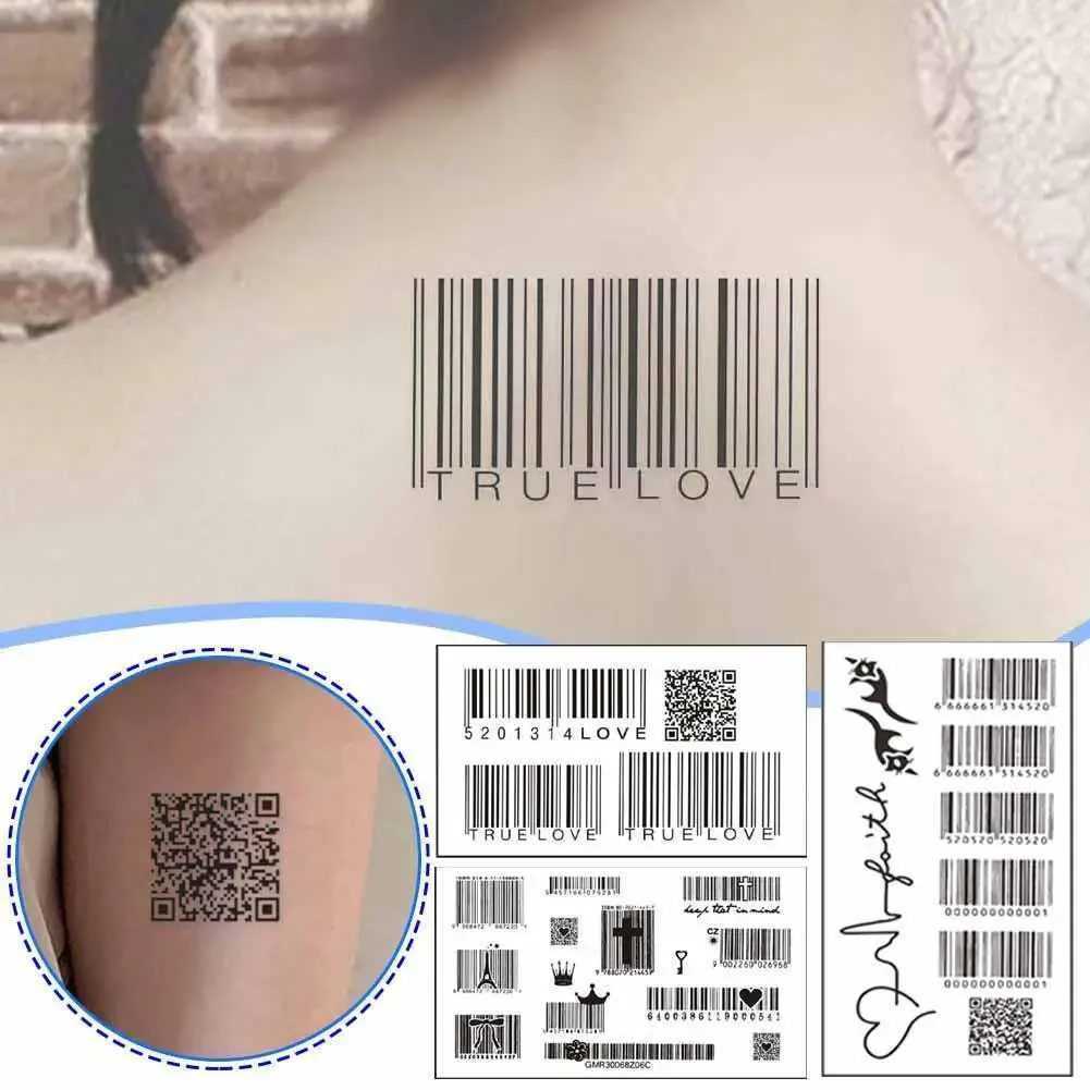 Tattoo Transfer Waterproof Temporary Body Art Sticker for Men and Women  with 3D Barcode Design from Dhgate Tattoo Transfer - price 1.15, image size:1001x1001