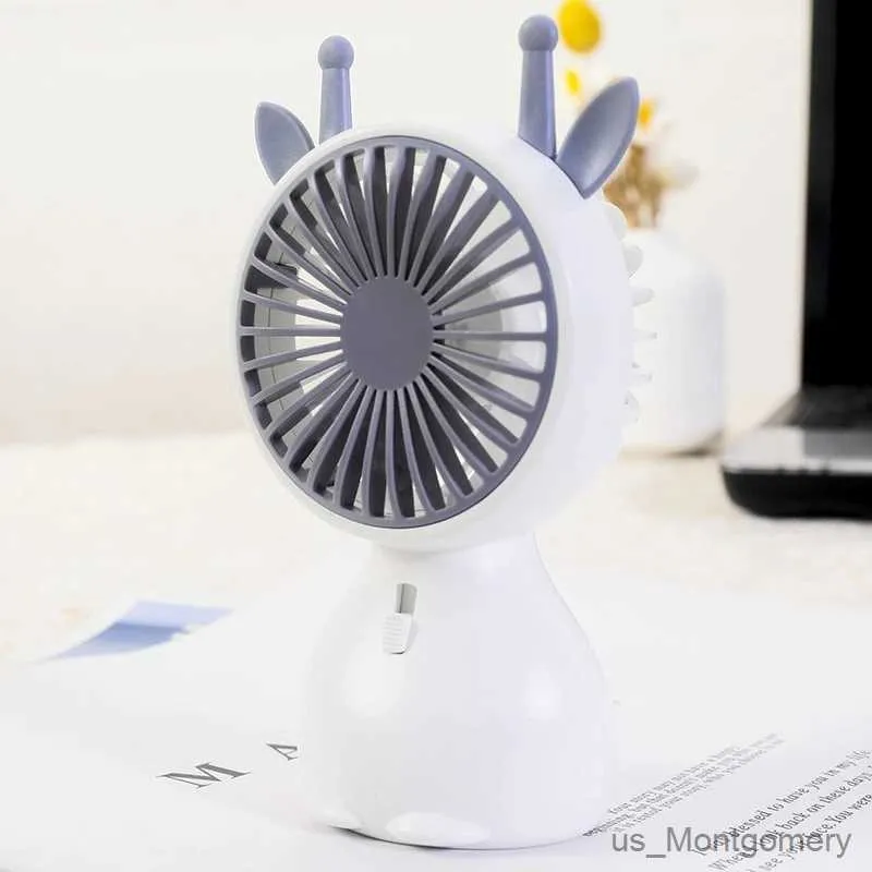 Elektriska fans söta och söta handhållna USB Portable Student Dormitory Portable Night Light Rechargeble Mini Fan