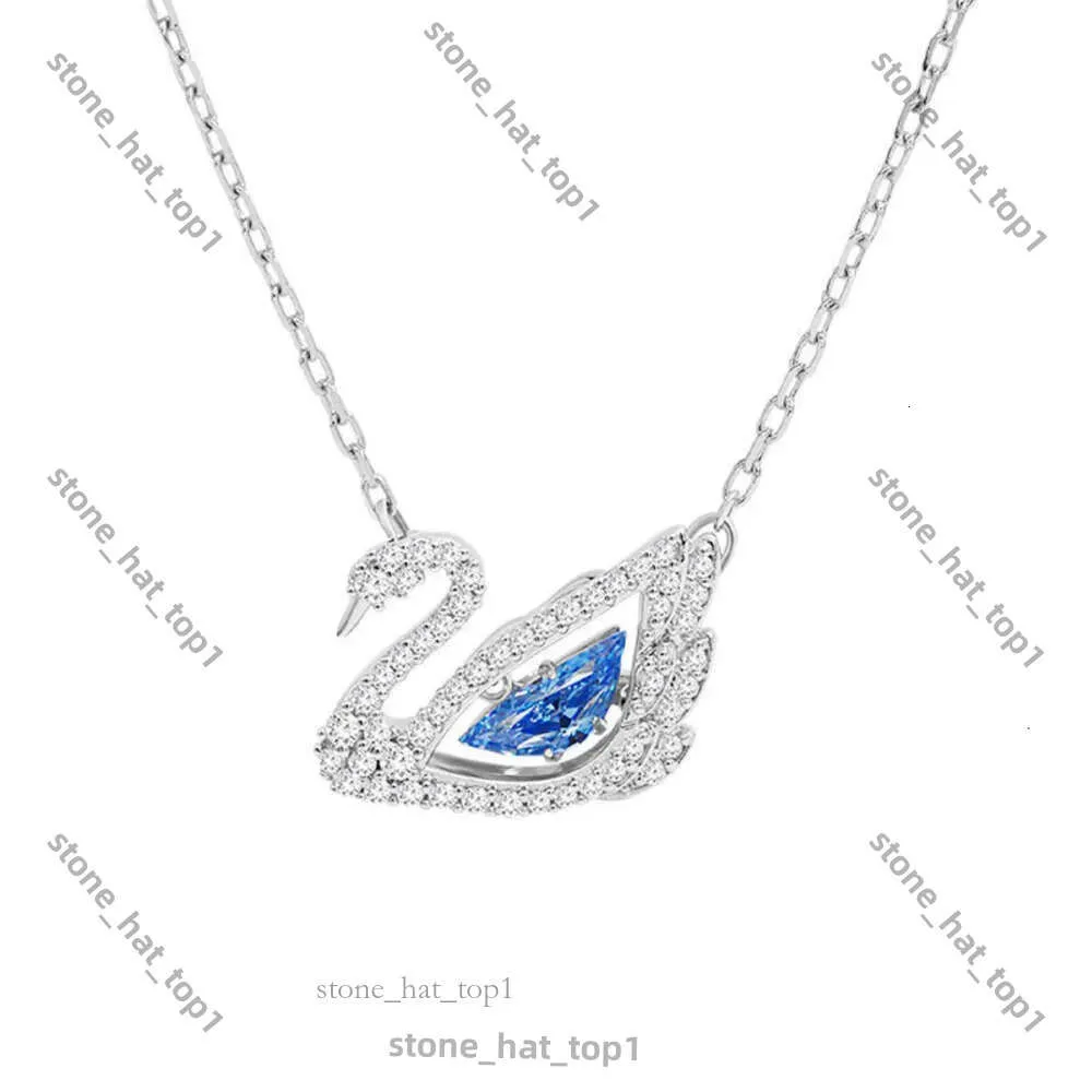 Collier Swarovskis Designer Femmes Colliers de pendentif original avec flexibilité en cristal et chaîne de collier rebondissant Cœur de cygne de haut niveau Gift 6863