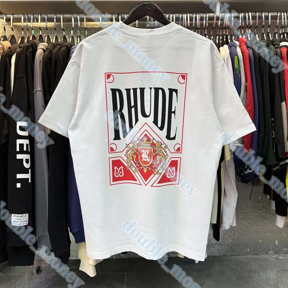 Rhude Shorts Big Sixes 2024オリジナルラグジュアリーブランドRhude Shirt Rhude Fashion T Shirt Mens Designer T Shird