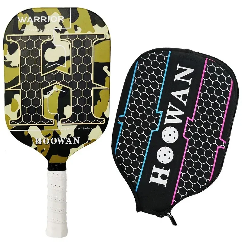 Äkta Hoowan Warrior Pickleball Paddle Carbon Fiber 24K Offensive 16mm Pickleball Racket With Ultra Power and Control 240425