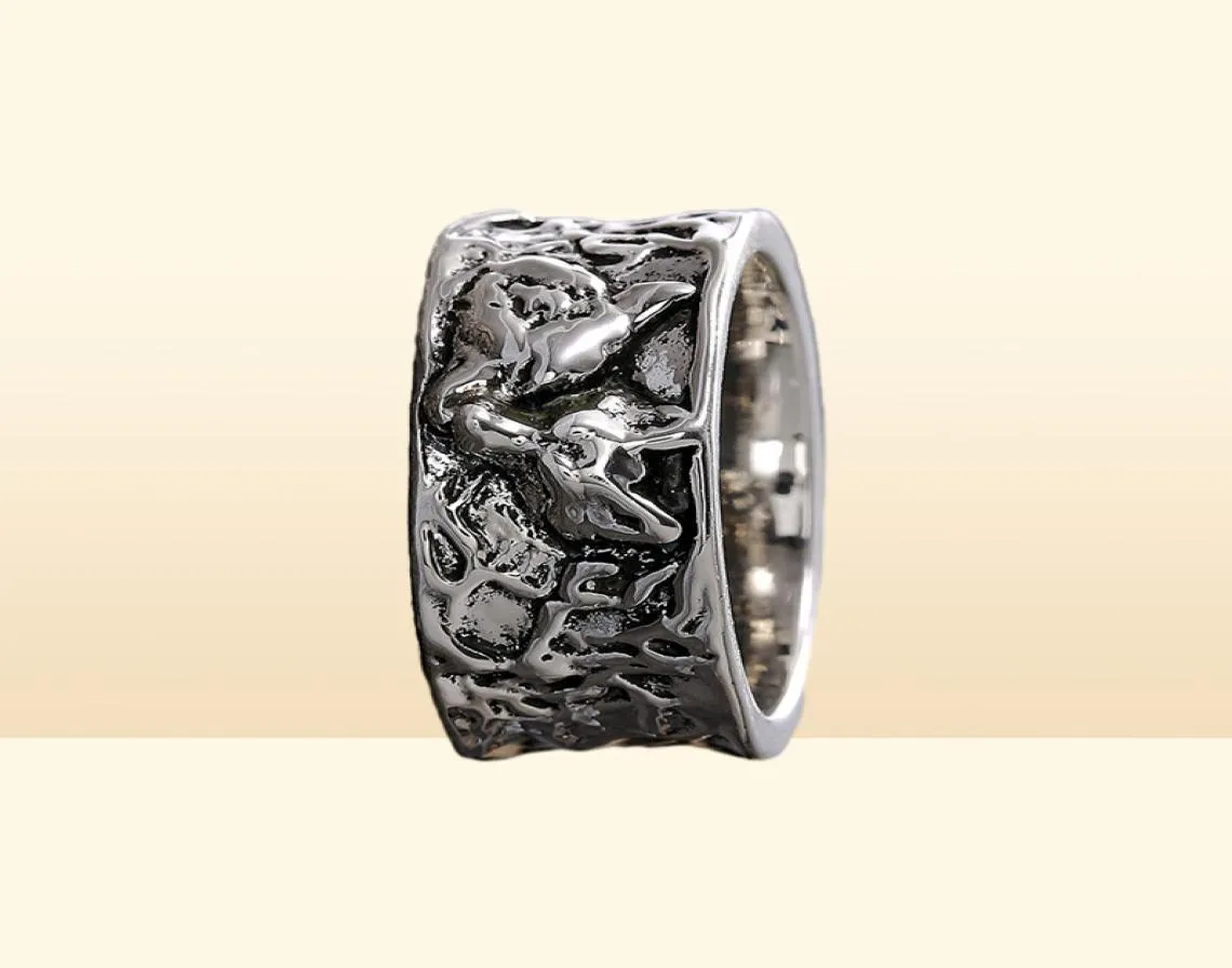 Sleeping Wolf Rings for Men039s Vintage Curled Wolf Ring Personality Hibernate Animal Jewelry Rings Hiphop Male Ring Accessori9232197