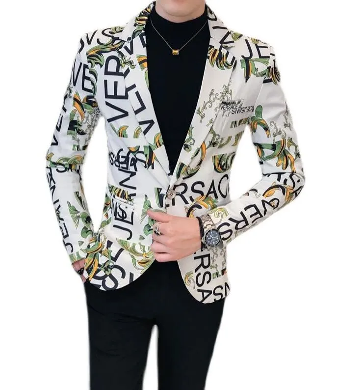 Abiti occidentali maschi da uomo di lusso blazer designer barocco giacche autunnali a strisce geometrie a strisce patchwork captposioni cappotti abiti da maschio abito da capro