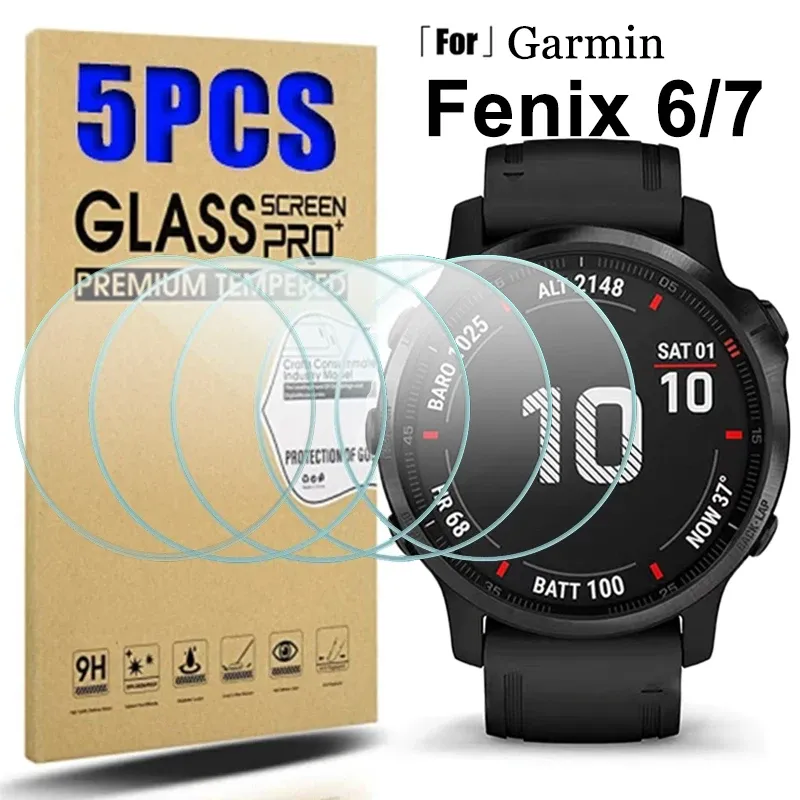 Dispositifs Verre trempée pour Garmin Fenix 7 7S 7X 6 6S 6X Pro Sapphire HD Protectors Film pour Fenix 7 7S 7X Smartwatch Accessoires