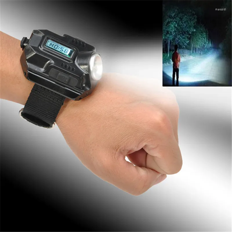 Flashlights Torches 4 Modes USB Rechargeable LED Wrist Watch Torch Wristwatch Tactical For Outdoor Sports