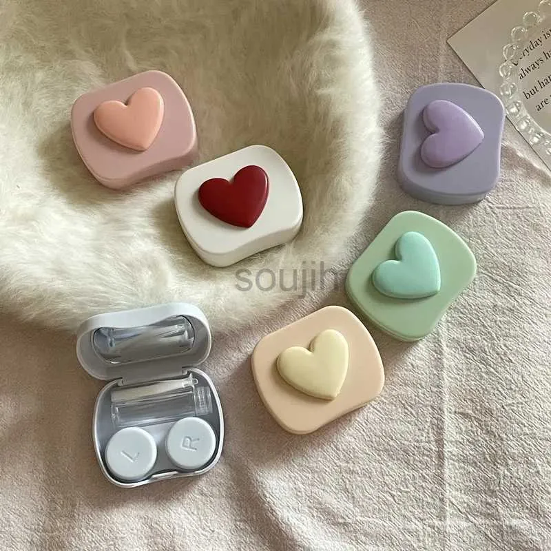 Akcesoria soczewek kontaktowych 1PC Square Love Girl Kolor Contact Case Cuter