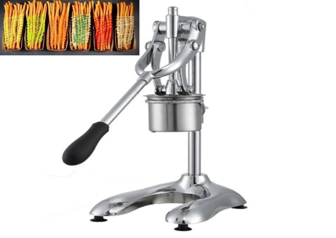 Roestvrij staal lange friet makers machines commercieel langste aardappel ricer fry chips druk duw groente perssnijders gereedschap3751523