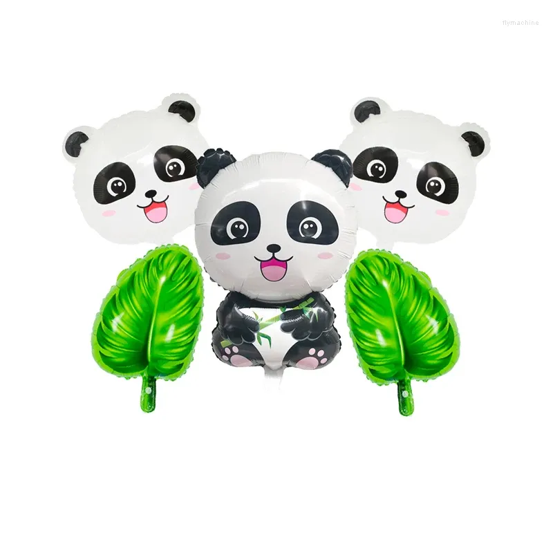 Party Decoration 5st Panda Balloon Cartoon Animal Green Leaf Forest Theme Globos Barn födelsedag barn leksaker bolls16 st