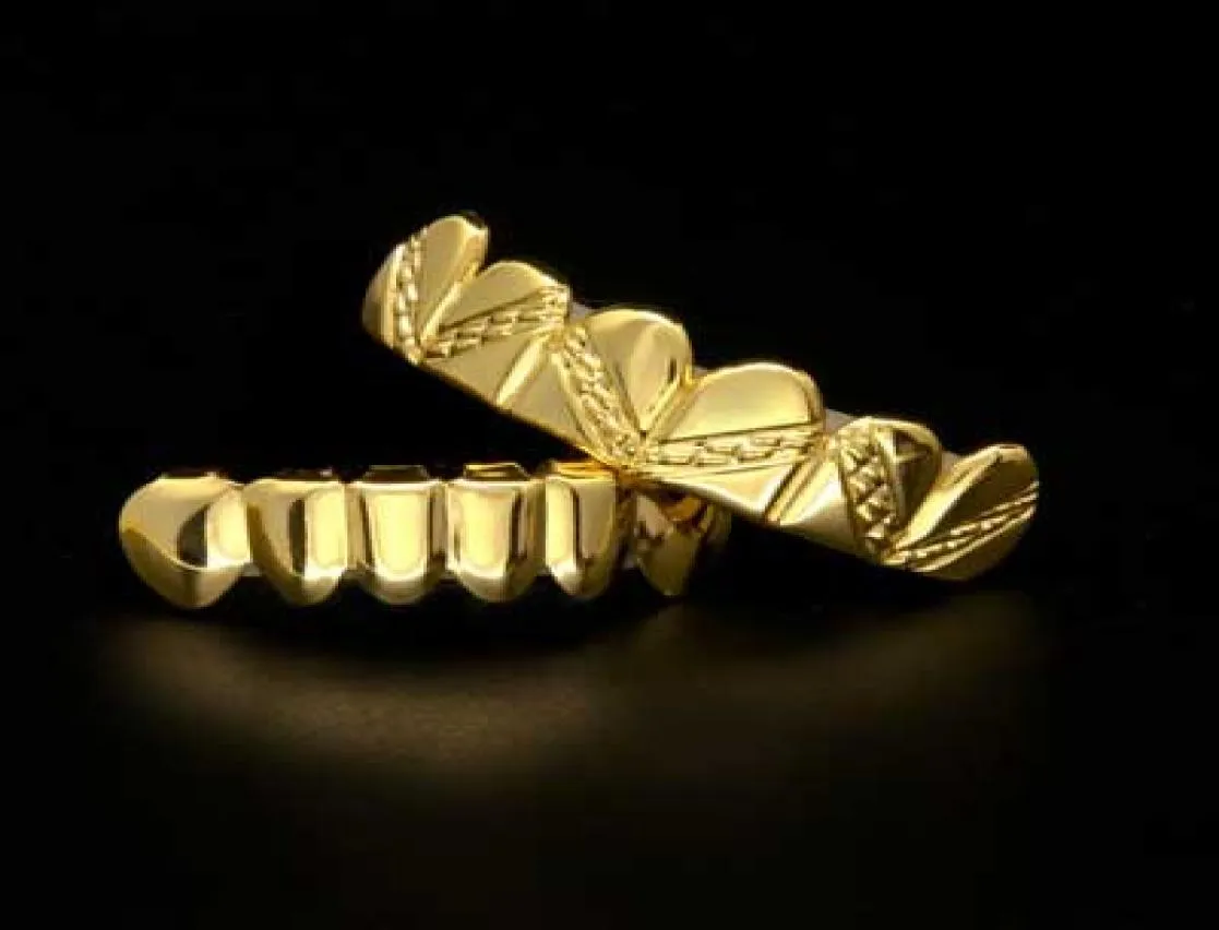 Biżuter Męski Hip Hop Gold Grillzs European and American Style Crystal Hiphop ząb dentysty