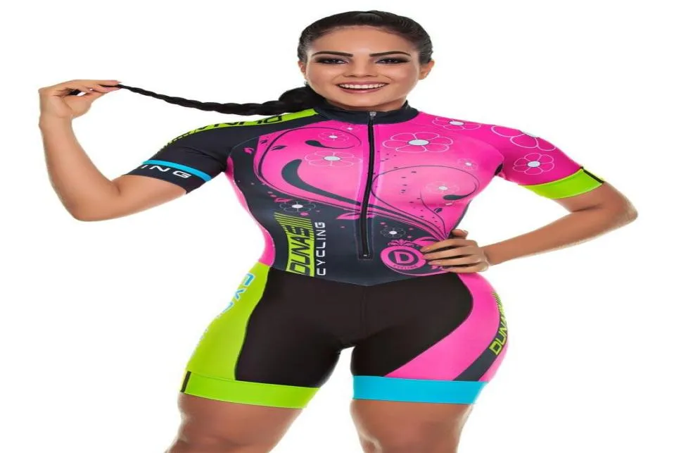 2019 Pro Team Triathlon Suit Women039s Cycling Jersey Skinsuit Jumpsuit Maillot Cycling Ropa Ciclismo Set Pink Gel Pad 0071168489