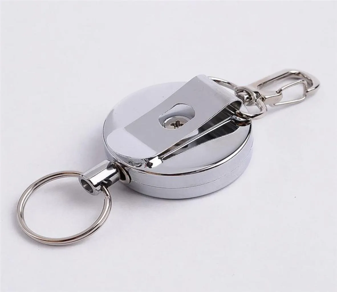 Keychains Resilience en acier corde de câble élastique Keychain Reculcy Sporty Retractable Alarm Key Ring Anti Lost Yoyo Ski Pass ID Cardkeyc9302821