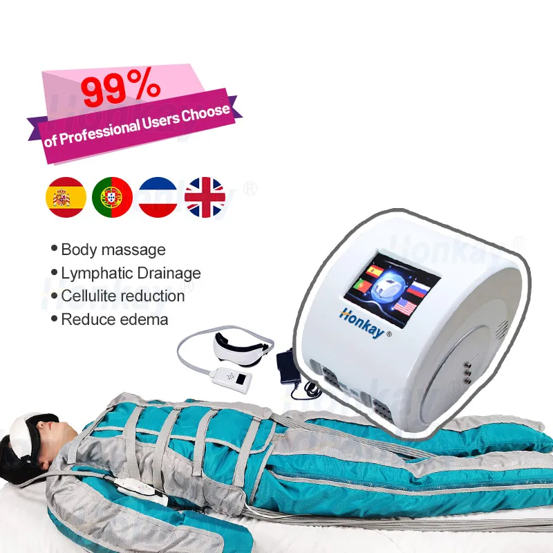 Pressotherapie lymfed drainage afslankmachine 3 in 1 infrarood luchtdruk ogen massager lichaam detox 24 airbag full body massage fysiotherapie machine