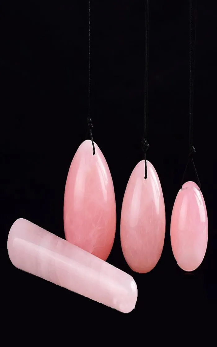 Holiday Gift Yoni Eggs Stickcharminer 3 st borrat Natural Rose Crystal Quartz Jade Eggs 1 PCS Massage Stick For Kegel Exeris2449499