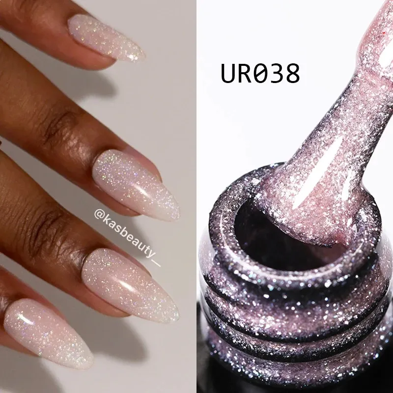 Ur sucre 75 ml de poudre rose cerise poudre de couleur de couleur de couleur brillante vernis à ongles manucure de vernis semi-permanent LED 240425