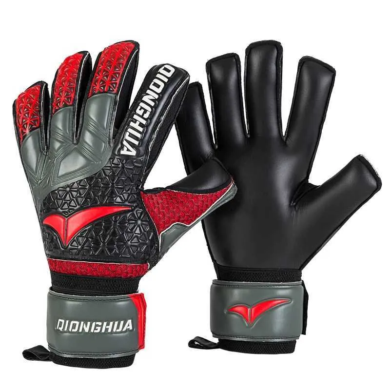 Kids Adults Latex Football Goalkeeper Gloves Thickened Football Professional Protection Teenager Goalkeeper Soccer Goalie Gloves Red Size 8 - View #12