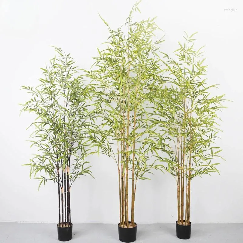 Fleurs décoratives simulées plante bambou en pot