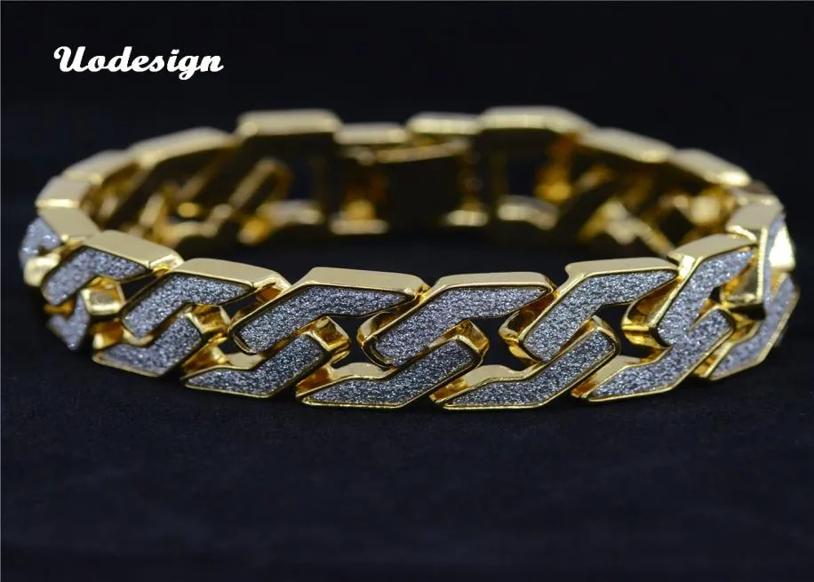 Gold Silver Color Men Hip Hop Armband Iced Out 225 cm lång länkkedja utsökta armband gåvor till pojkvän mode smycken1440739