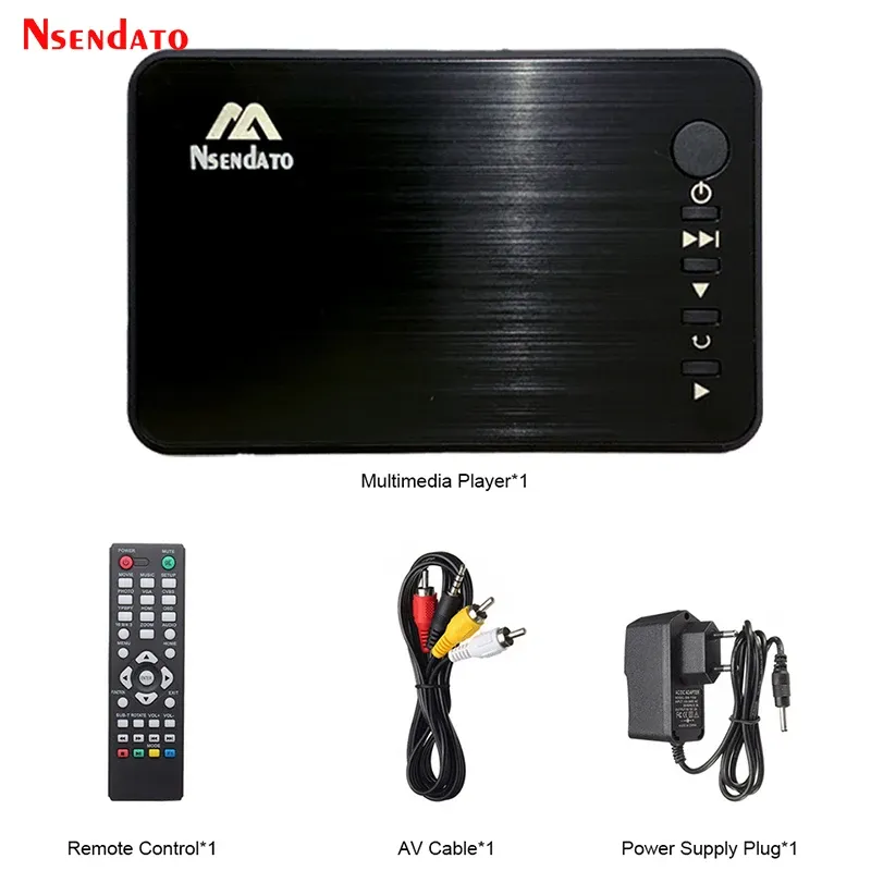 Player Mini Full HD Medya Multimedya Player Autoplay 1080p USB SD U Disk HD VGA AV için MKV RMVB için Çıktı