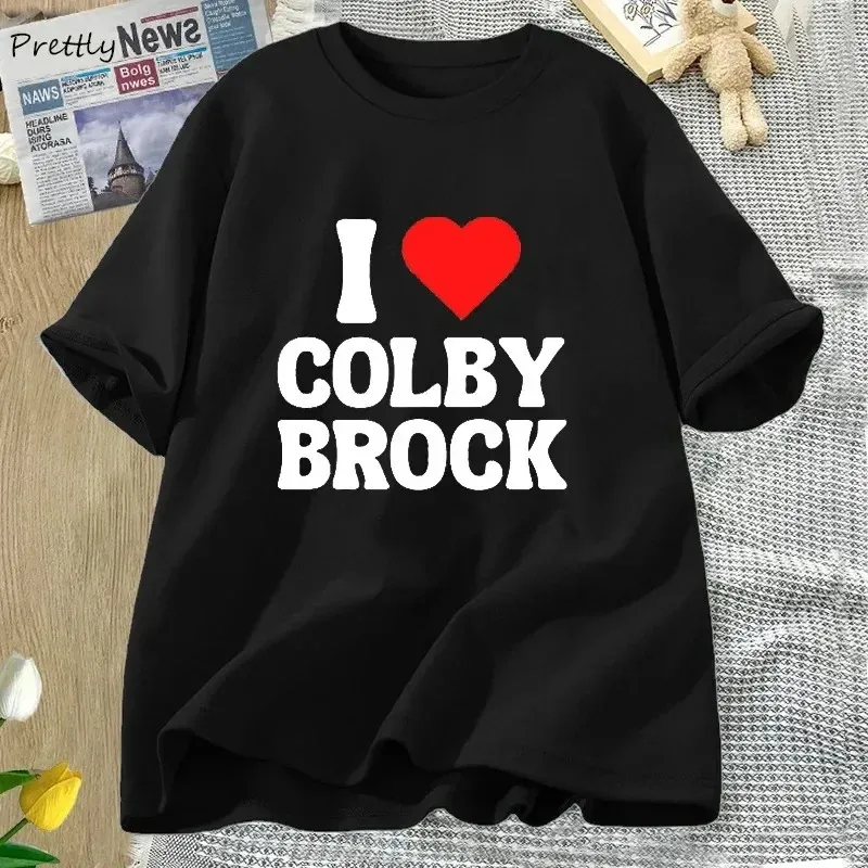 Я люблю Herat Colby Brock Sam Colby Men футболки хлопковые футболки с коротким рукавом.