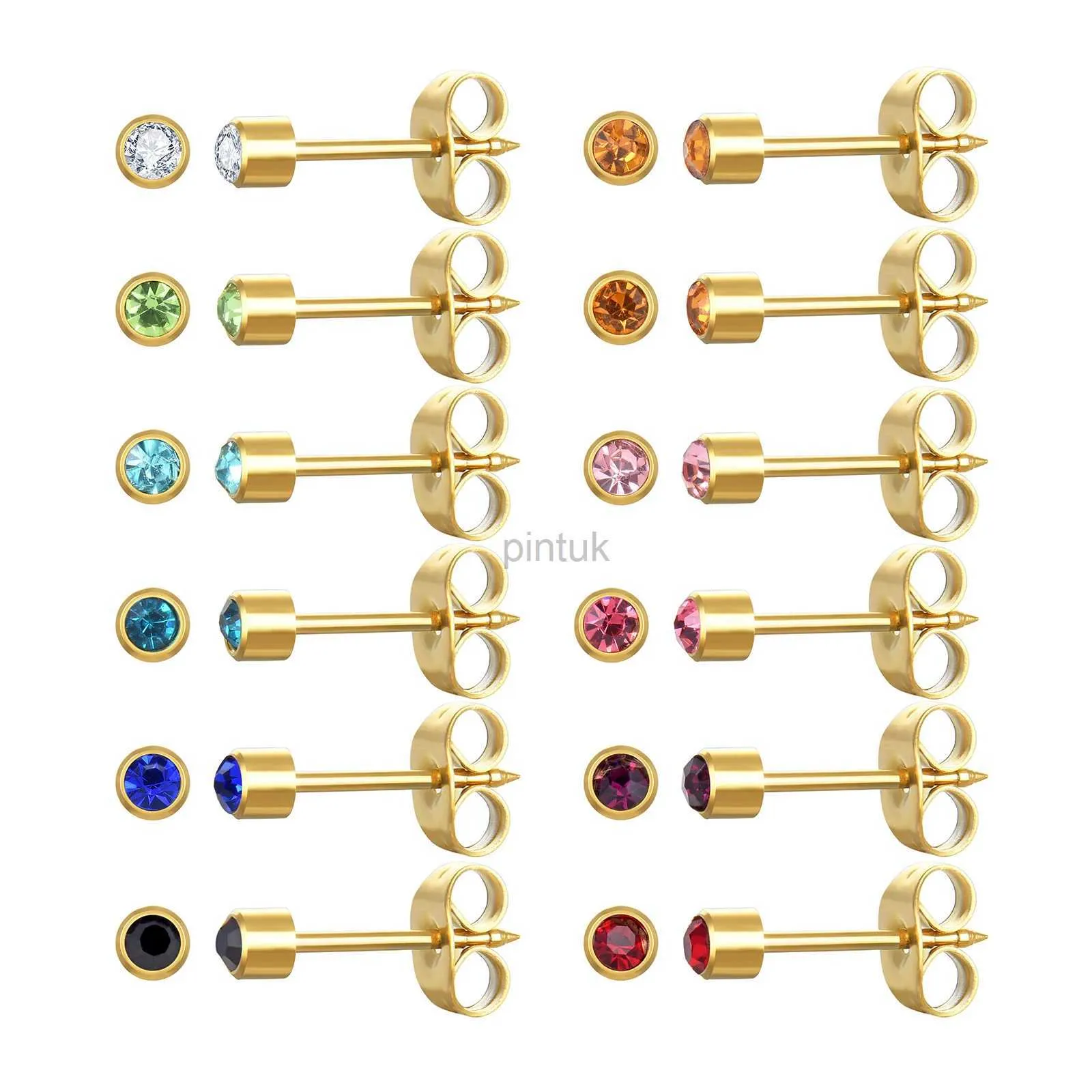 Étalon 12 paires Piercing Boucles d'oreilles étalons