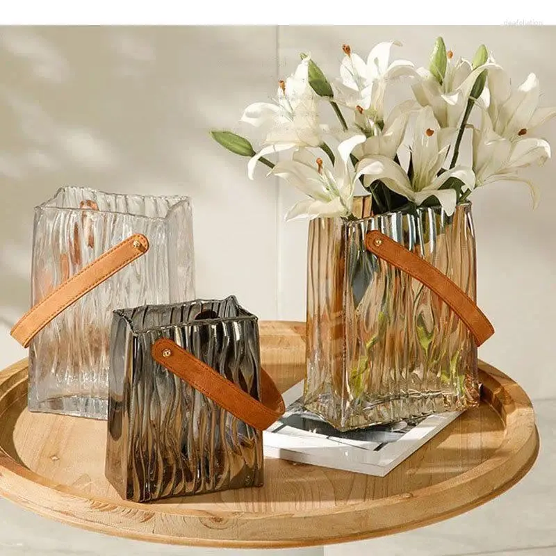 Vazen creatieve handtas vorm glas vaas hydroponics bloem potten bureau decoratie bloemen arrangement bloemen modern woning decor