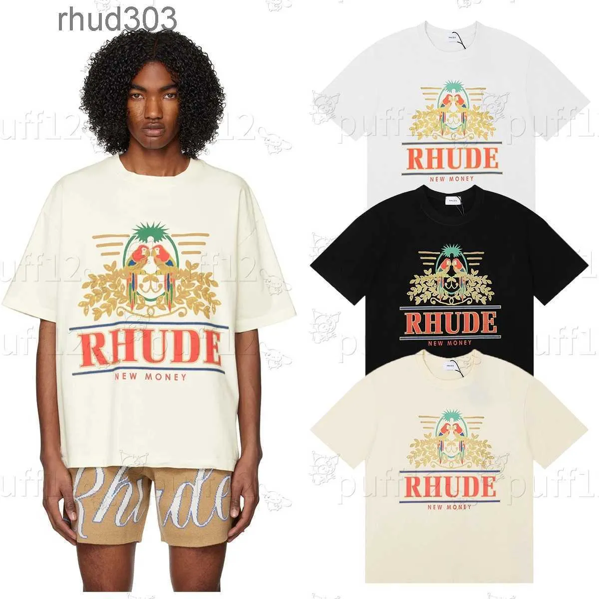 Дизайнерская мужская футболка Rhude Рубашка с коротки