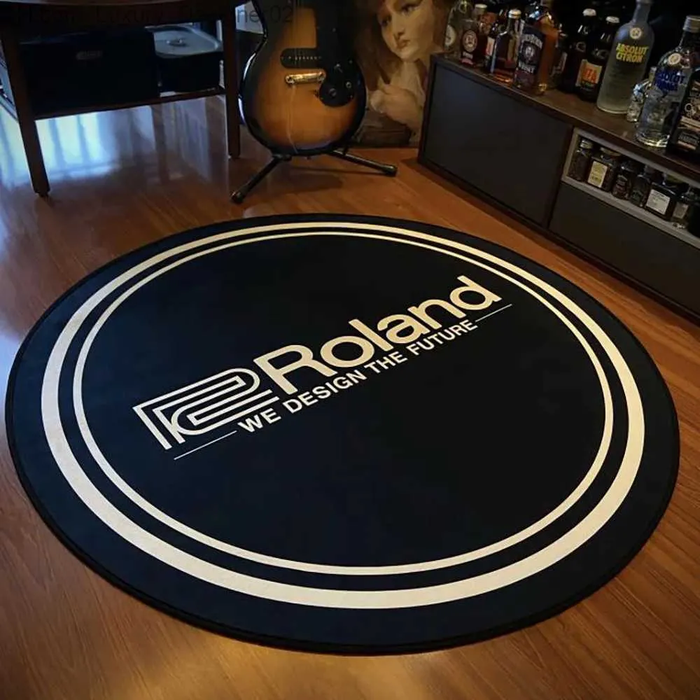 Mattor Mudguard For Living Room Guitar Circular Carpet Home Design Anti Slip Game Stol Stort Area Bedroom Floor Mat Q240426