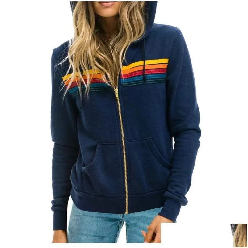 Sweats à capuche féminine 2024SS Femmes Uni Nation 5 Stripe Zip Hoodie Femmes Zip-Up Sweatshirt Long Sweet Long Femme Boys Streetwear Otb4y