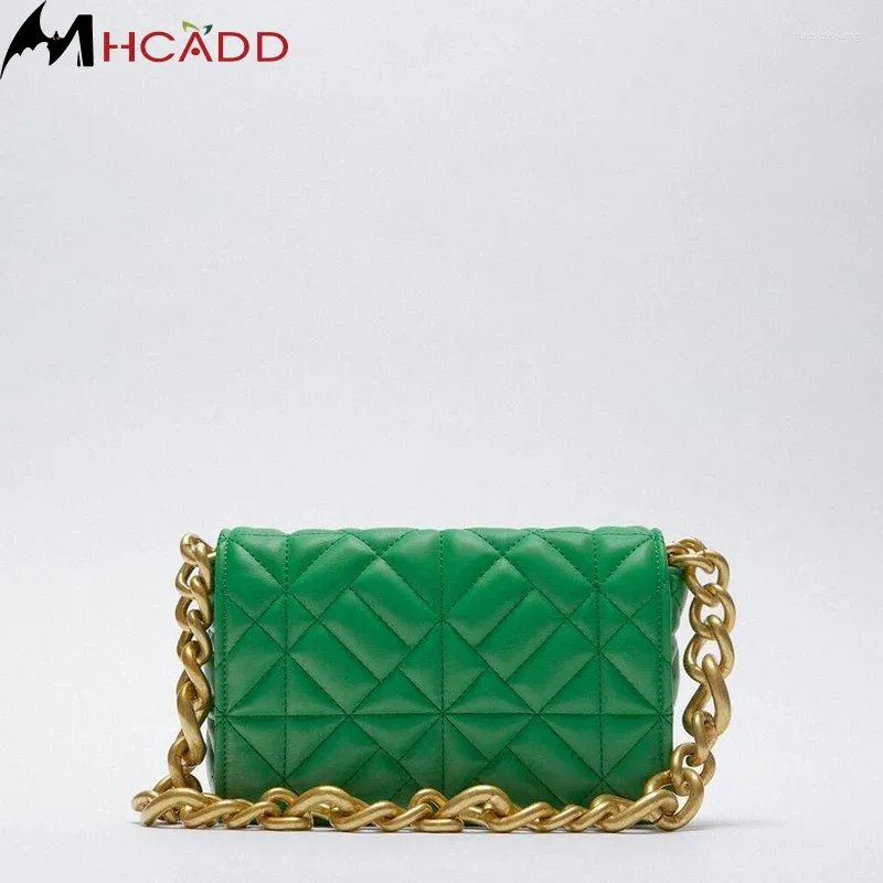 Shoulder Bags Luxury Soft Green Leather Chain Bag 2024 Retro Casual Women Purses And Handbag Clutch Tote For Bolso Mujer