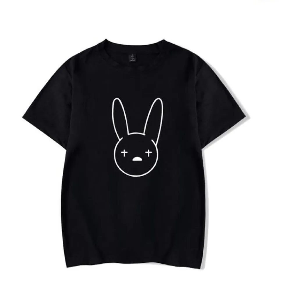 T-shirt hip-hop vintage BAD BAD BUN BUNNY Stampare magliette a maniche corte a maniche corte