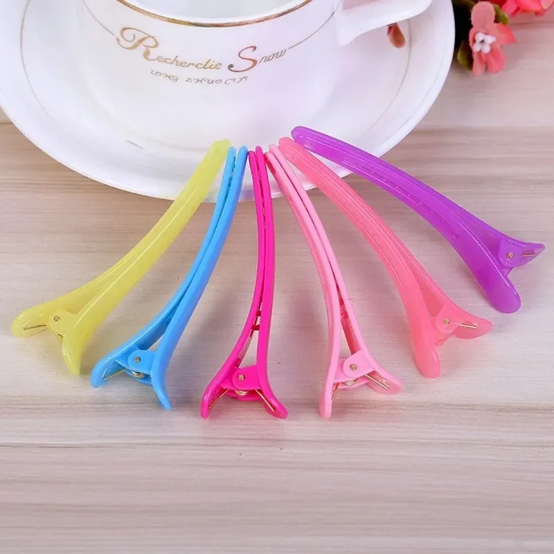 Nya 10stProfessional Basic Hair Grip Clips Frisör Sektionering av skärning av hårklämmor Klipp Plast Salong Styling Hårklipp för styling Sektionsklipp