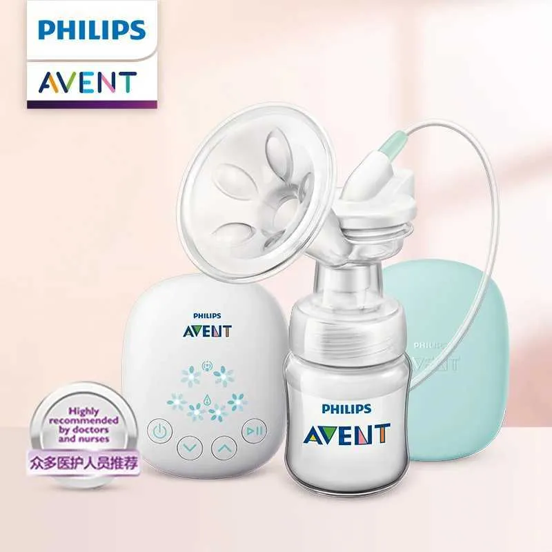 BreastPumps Philips Avent Unilateral Automatic Breast Pump Portable Intelligent Massage Latex Petal Massage Pad Simulates Baby Sucking 240424