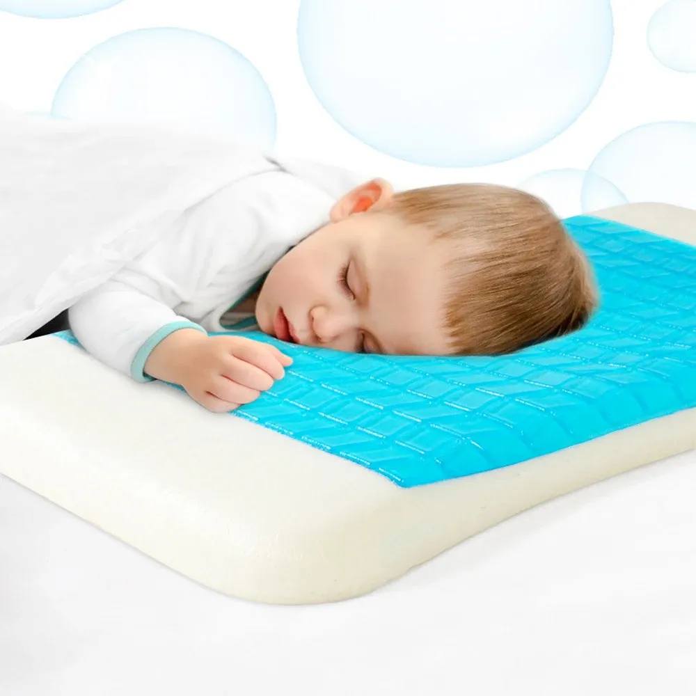 Almohada niños para niños Firma Memoria Forma Cervical Almohada con gel de refrescante almohada ortopédica para dormir ortopédica con cubierta