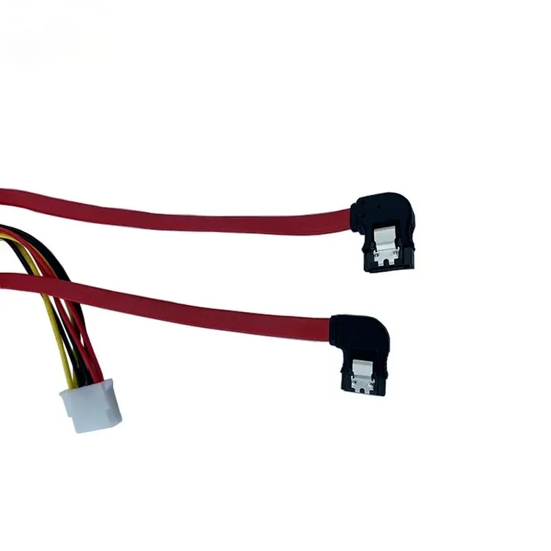 2 Right-angled Sata To 2 22p Sata with Power Supply Large 4P Male Shell Female Hard Disk Cable Suitable for Hard Disk Server