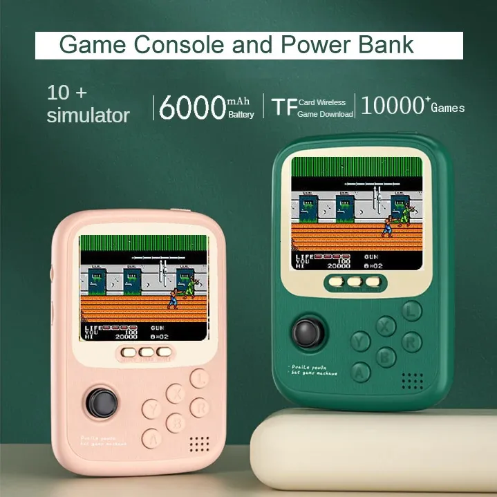 ゲームパワーバンクレトロハンドヘルドコンソール3.2インチスクリーン6000MAH 10000ゲームカシックノスタルジックアーケードクリエイティブギフト240419