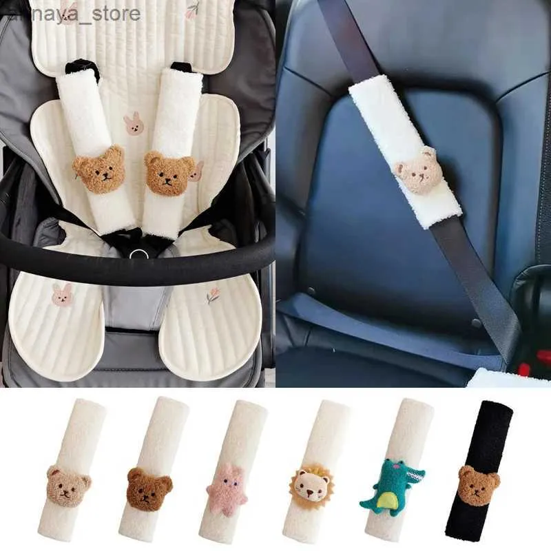 Barnvagnsdelar Tillbehör Baby Car Seat Belt Cover Plush säkerhetsbälte Barnvagn Tillbehör Kudde axelbälte täcker barns mjuka kudde bröstskyddsll2404