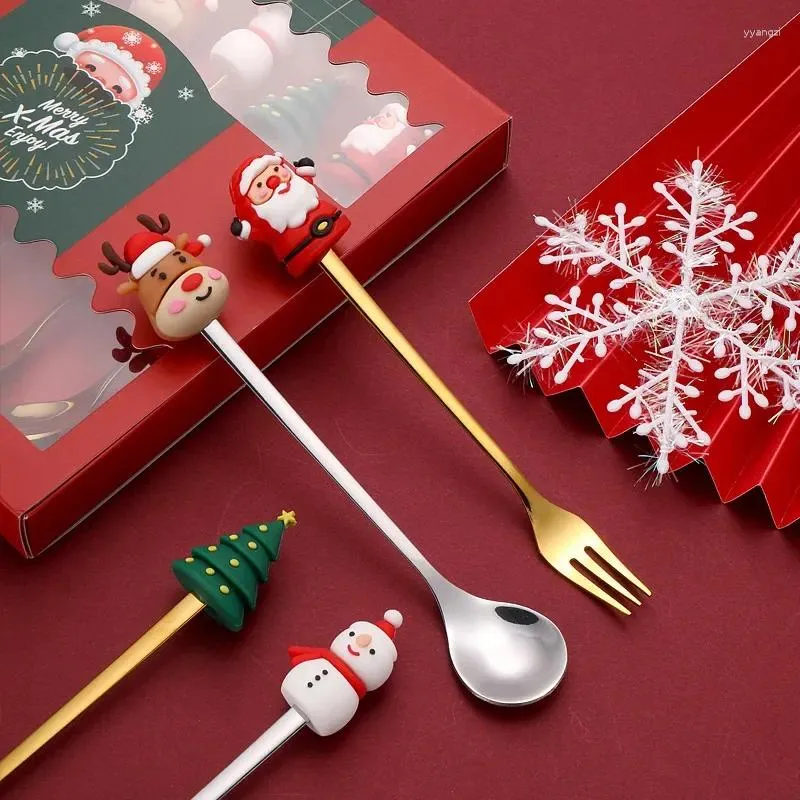 Ensembles de vaisselle de Noël Coupure de fourchette en acier inoxydable de Noël