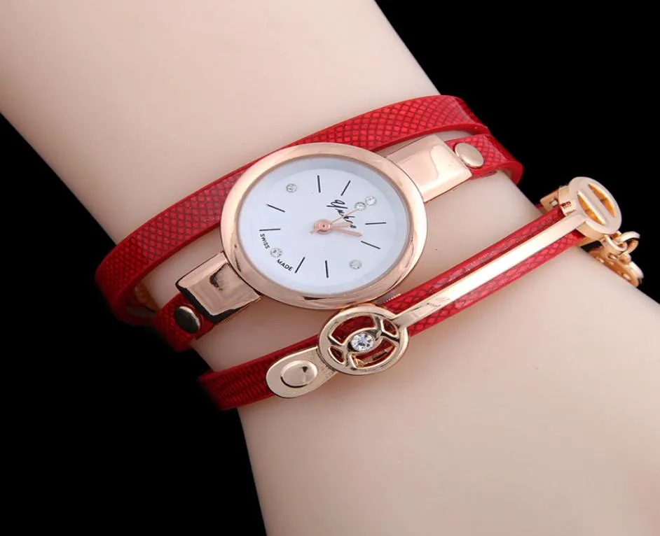 Роскошные Quartz Watches с бесконечной группой повседневные наручные часы для девочек Женщины кожаный ремень бесконечный клетки для женщин Accesstori6789417