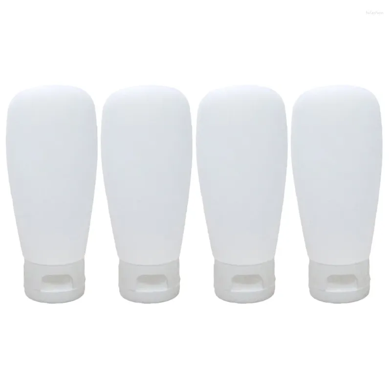 Bouteilles de rangement 4pcs 60 ml de voyage portable Ensemble de voyage de fuite de fuite de tubes en silicone conteneurs de toile de toilette shampooing pour le nettoyant pour le nettoyage