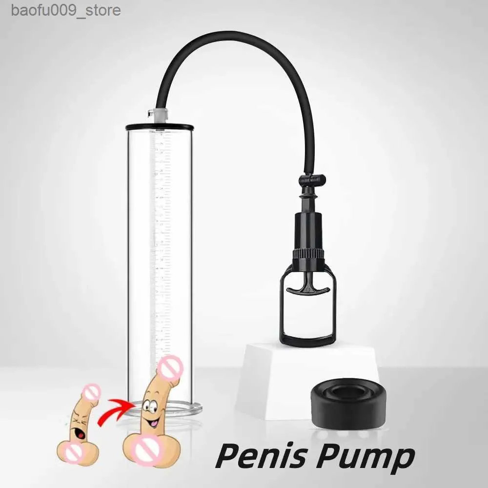 Andra hälsoskönhetsartiklar Akryl Penes Pump Manual Vakuumpenisförstoring för manlig penisförstoringsanordning Vuxna produkter Q240426